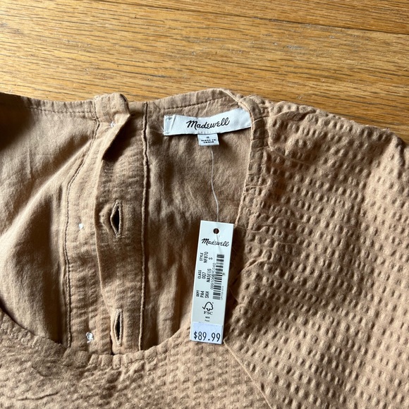 NWT! Madewell Puff Sleeve Cut out Mini Dress, Size Medium - Picture 3 of 4